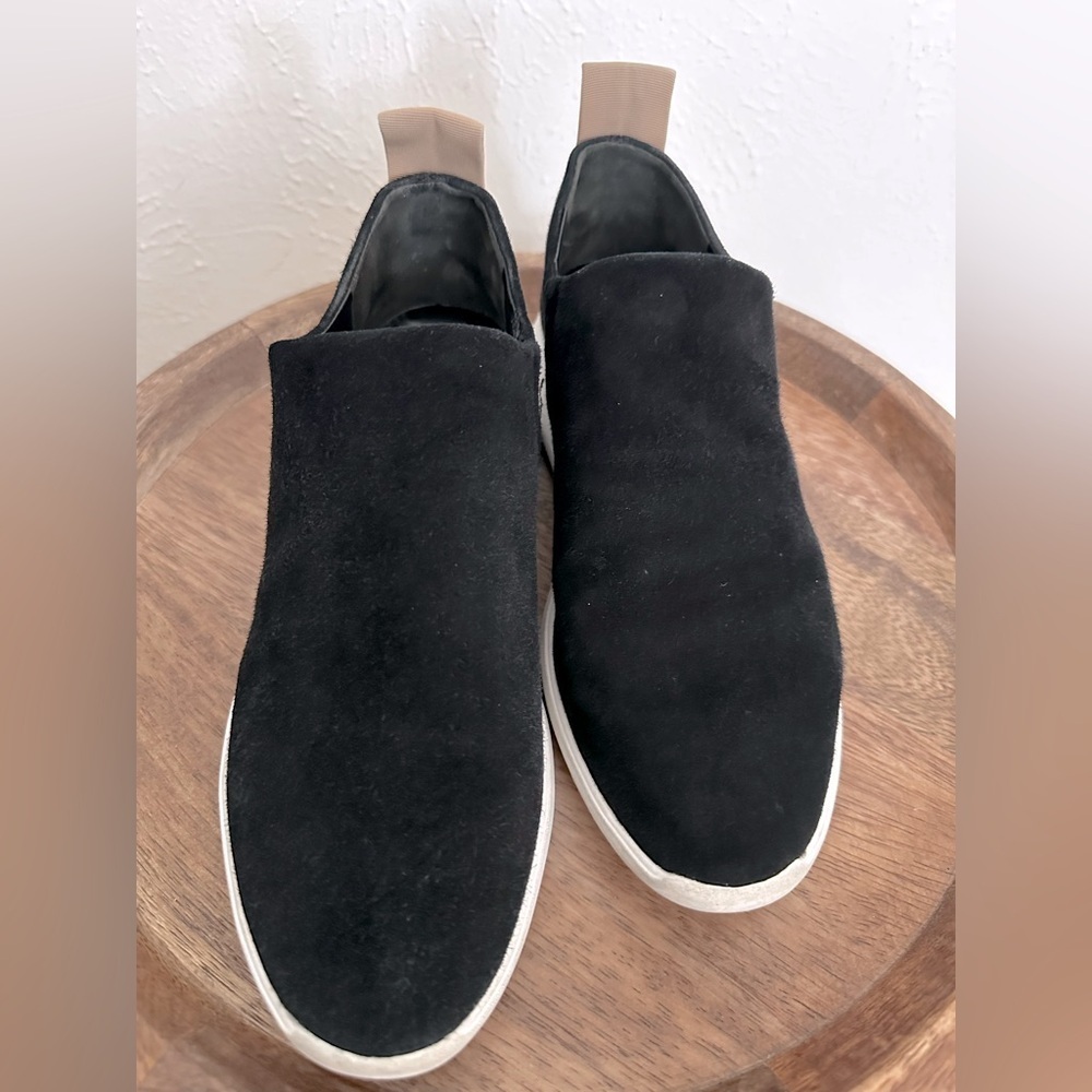VIA SPIGA Womens Black Marlow Wedge Slip On Leather Sneakers US 5 | EUR 35